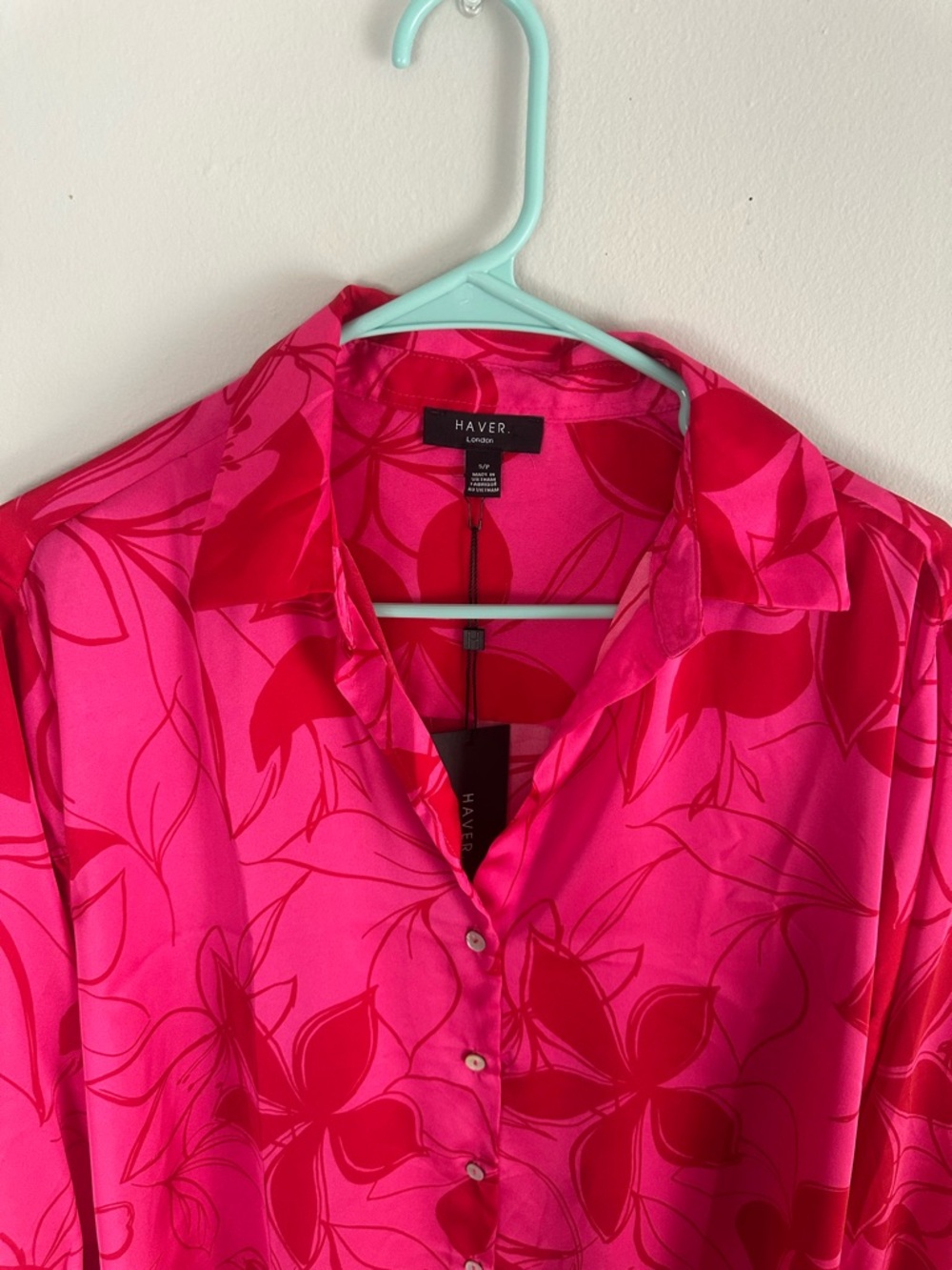 HAVER Pink Floral Long Sleeve Blouse